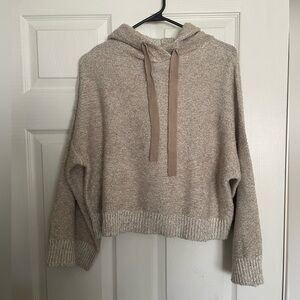 Ruby Moon size medium Cozy Tan and cream Women's Sweater with hood
